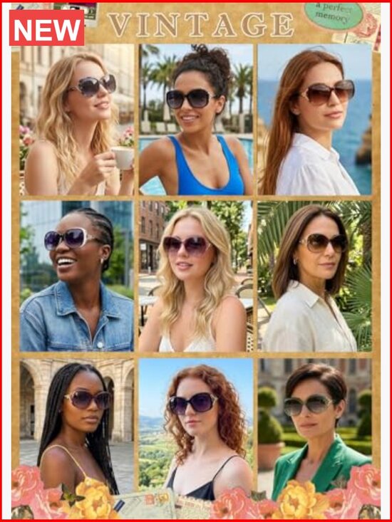 Retro Oversized Sunglasses with UV400 Protection and Polarized Lenses main image 7